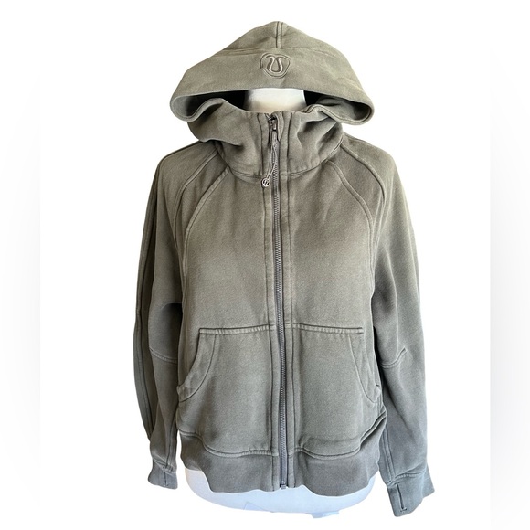 lululemon athletica Jackets & Blazers - LULULEMON Scuba Oversized Full Zip Hoodie M/L Green Sweatshirt W3EOZS Logo Hood